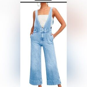 Free People Blue Denim Overalls